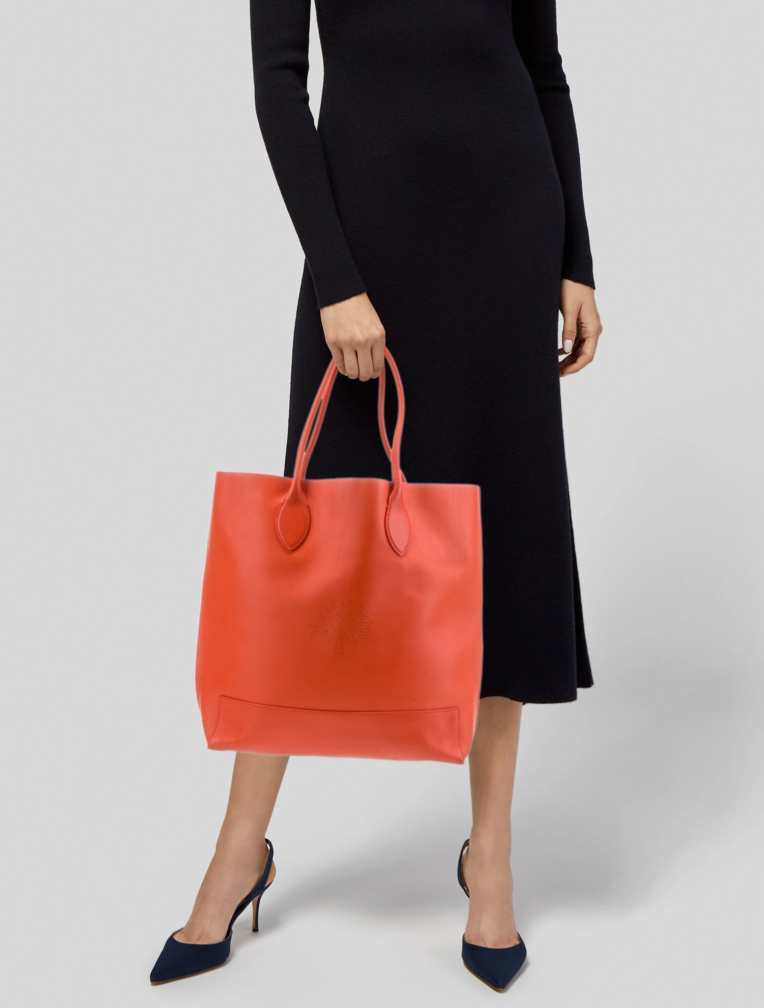 Mulberry Leather Tote Bag - Orange Totes, Handbags - MUL38740 