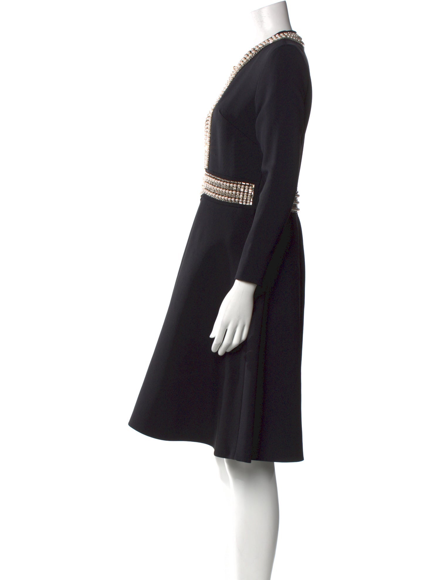 Mulberry V-Neck Knee-Length Dress