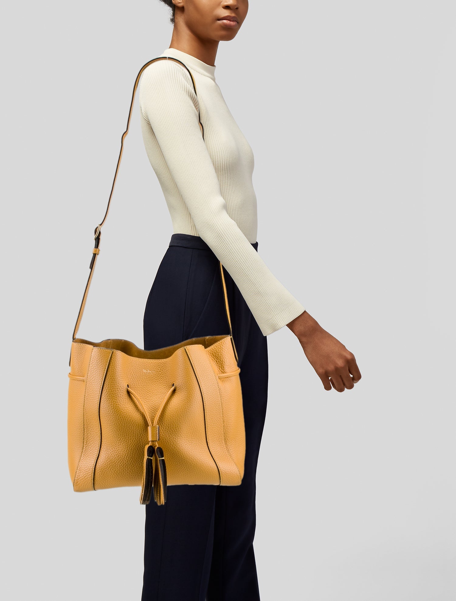 Mulberry Embossed Leather Bucket Bag