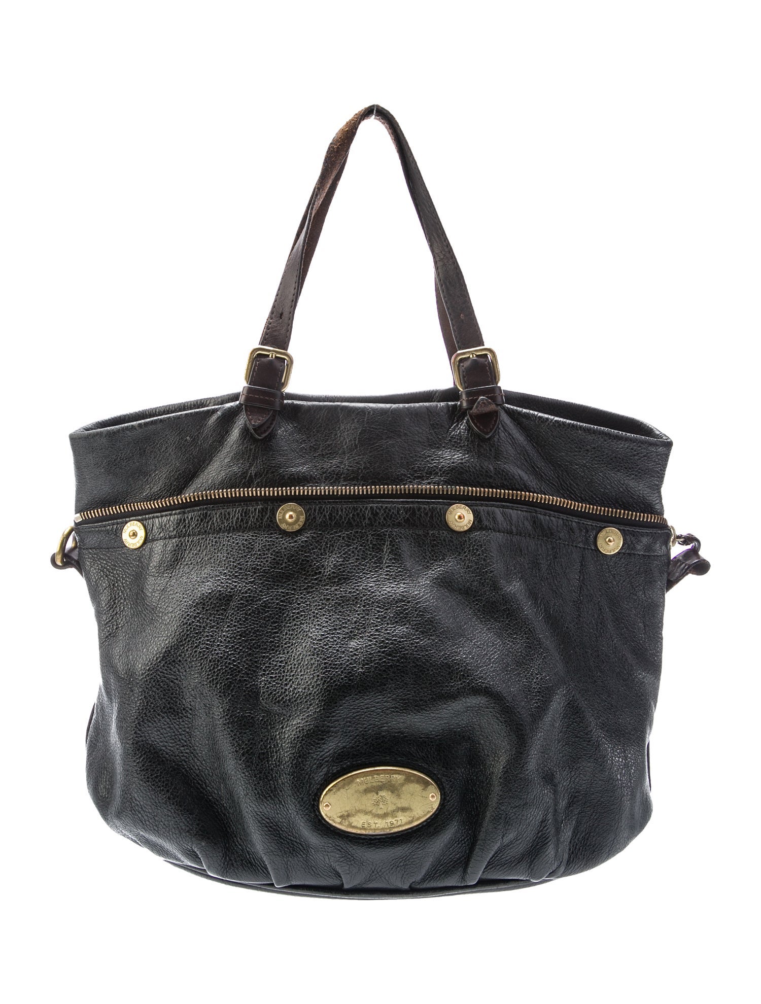 ★関税込み★ Mulberry BLACK LEATHER TOTE BAG Mulberry | Bayswater Tote | Black Small Classic Grain | Women