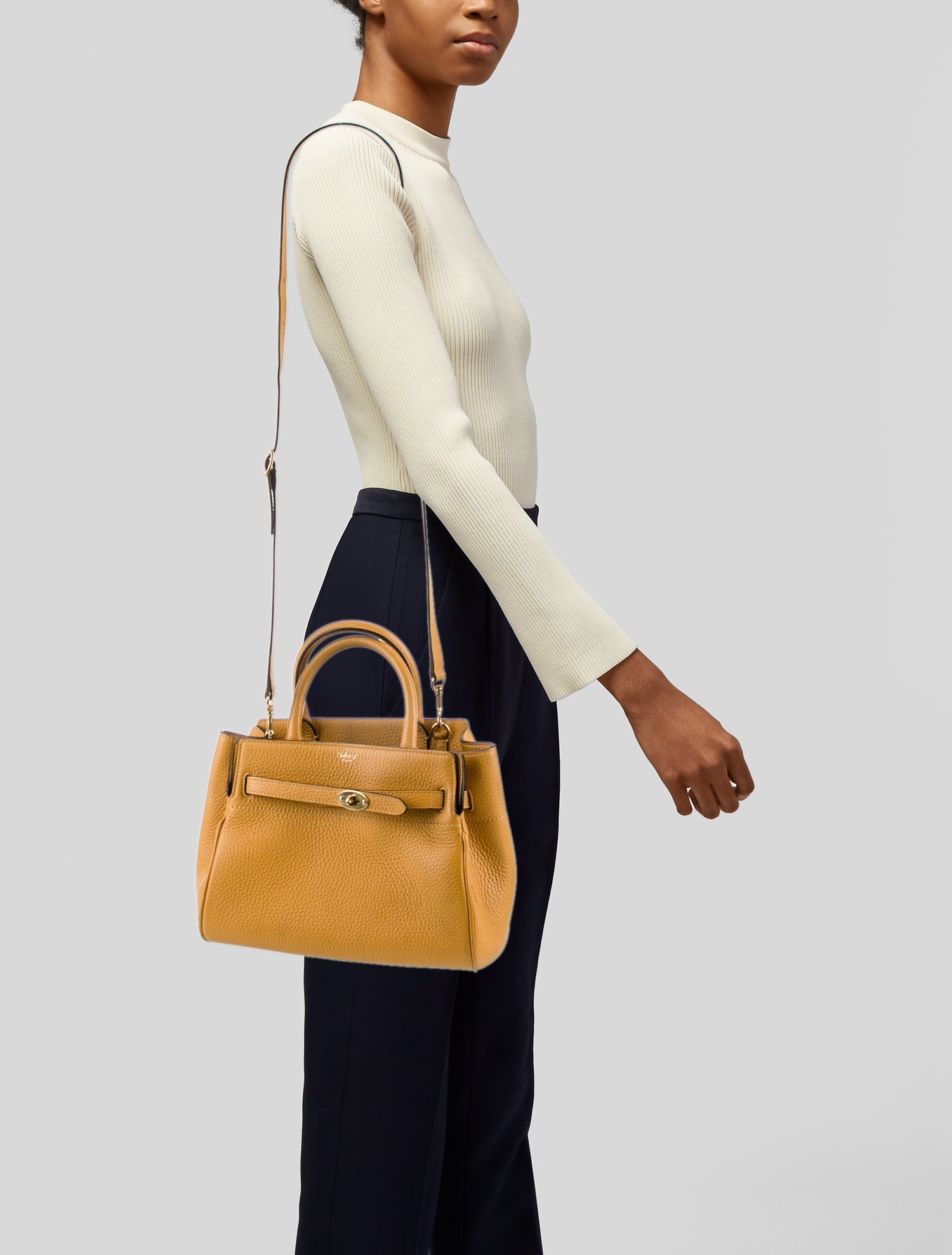 ショルダーバッグ・ポシェット Mulberry Leather Shoulder Bag With Logo Mulberry Leather Shoulder Bag - White Shoulder Bags
