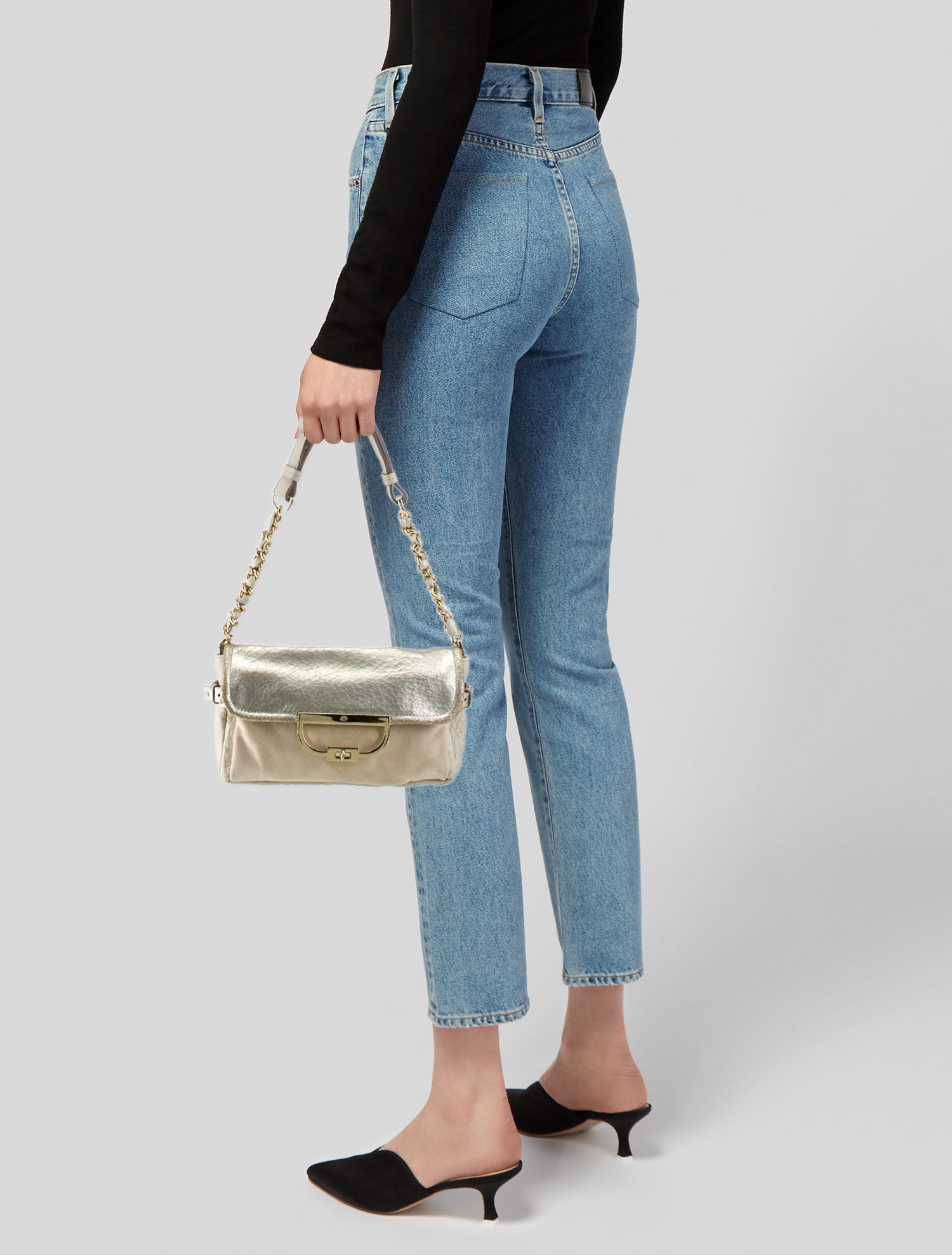 Mulberry Embossed Leather Shoulder Bag