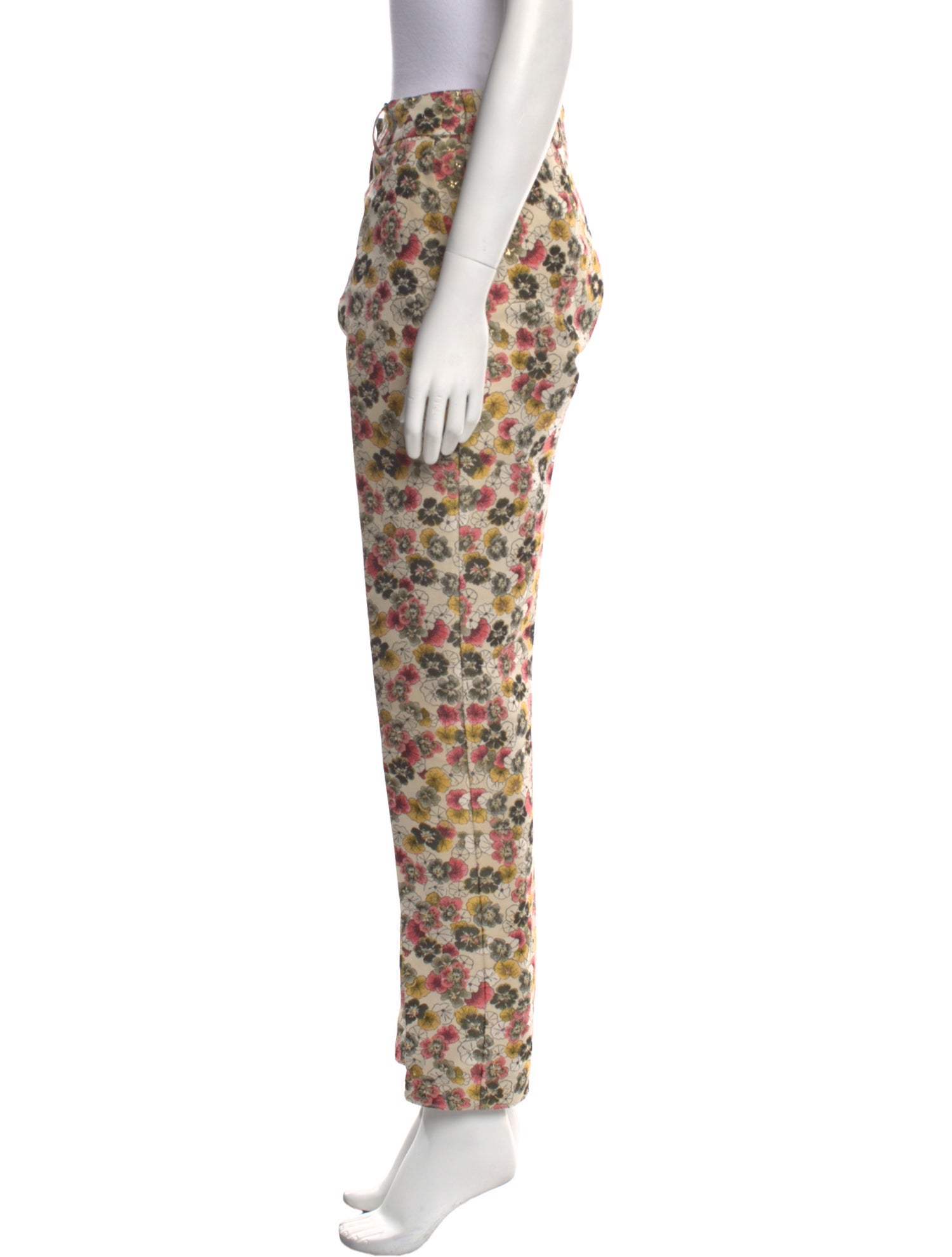 Mulberry Floral Print Straight Leg Pants
