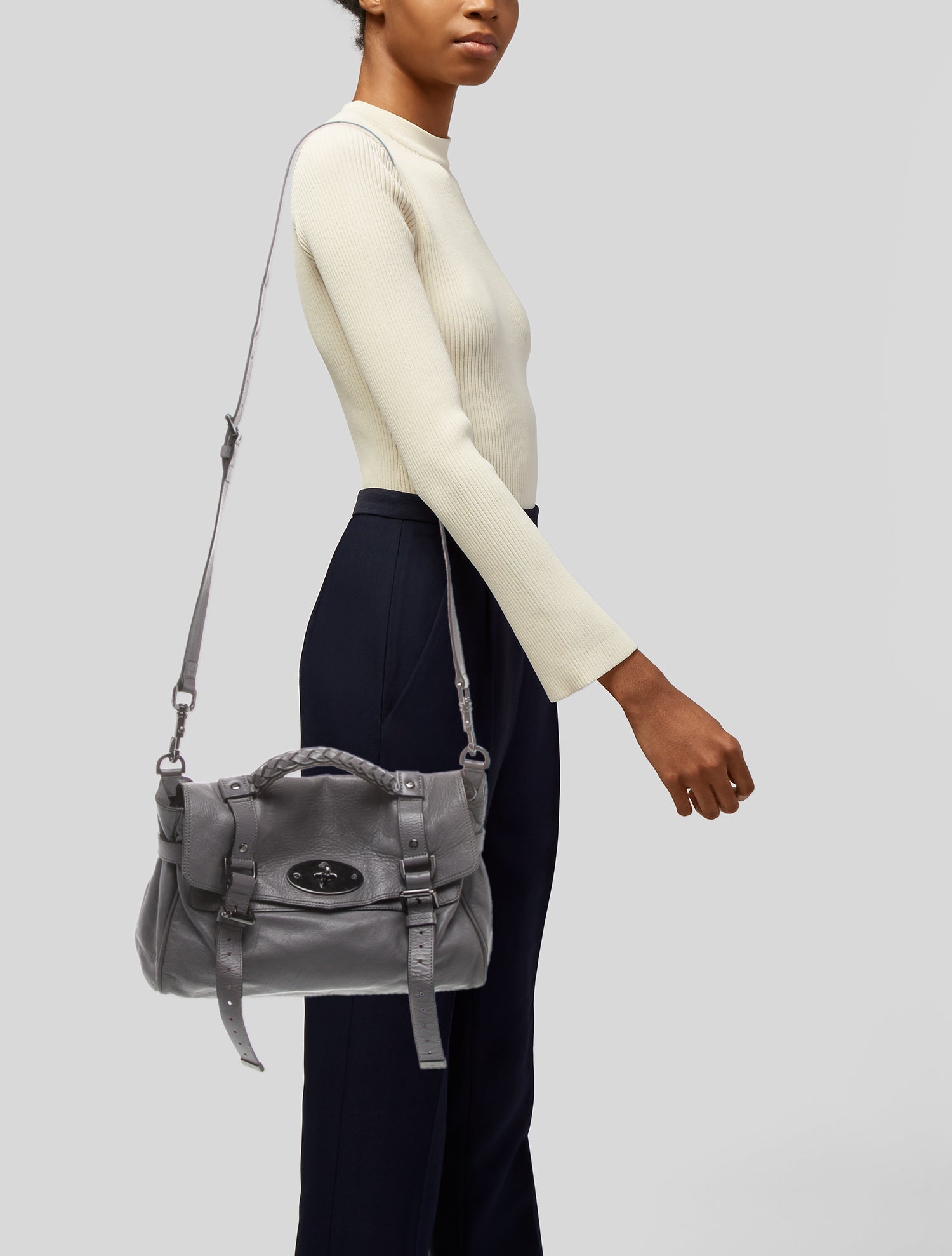 Mulberry Quilted Ponyhair Lily Bag - Purple Crossbody Bags