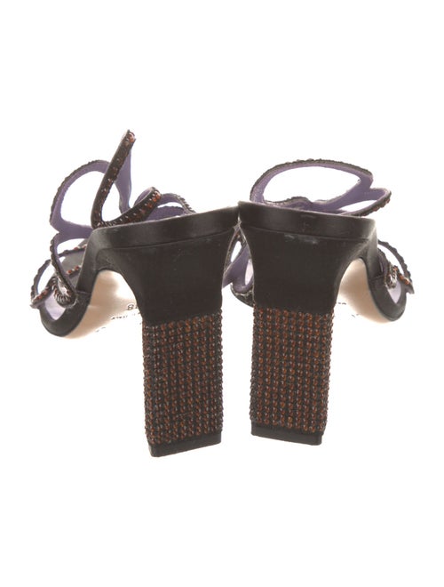Mulberry Leather Crystal Embellishments Slides