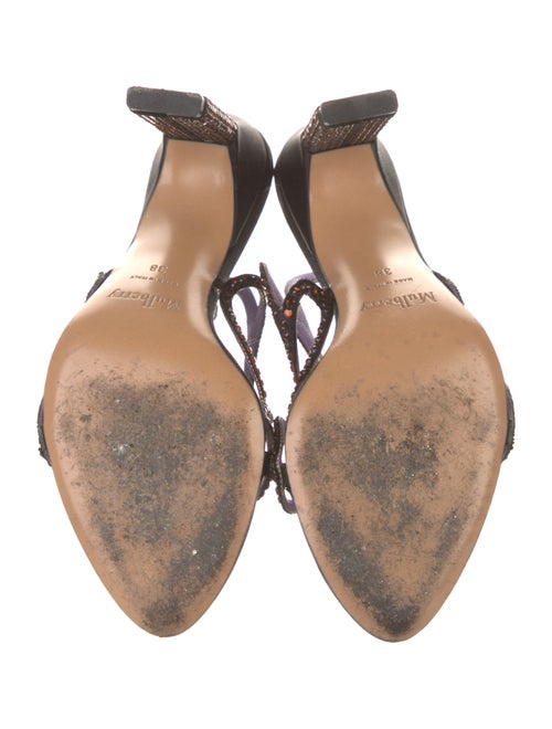 Mulberry Leather Crystal Embellishments Slides