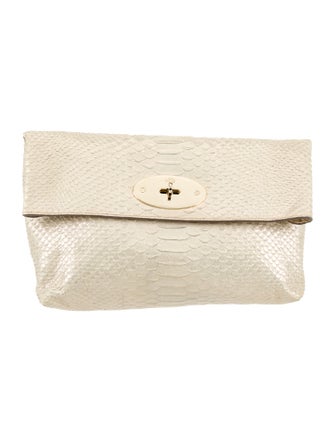 Mulberry Embossed Leather Clutch