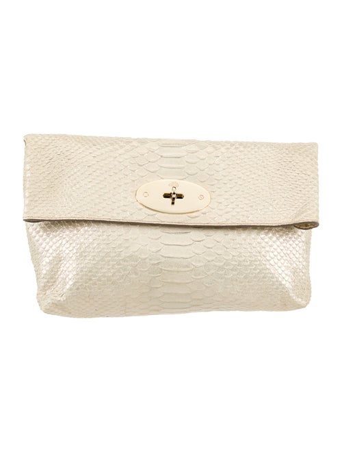 Mulberry Embossed Leather Clutch