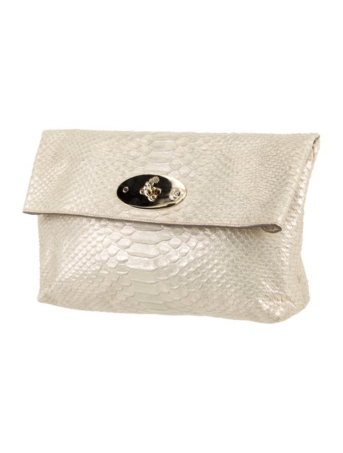 Mulberry Embossed Leather Clutch