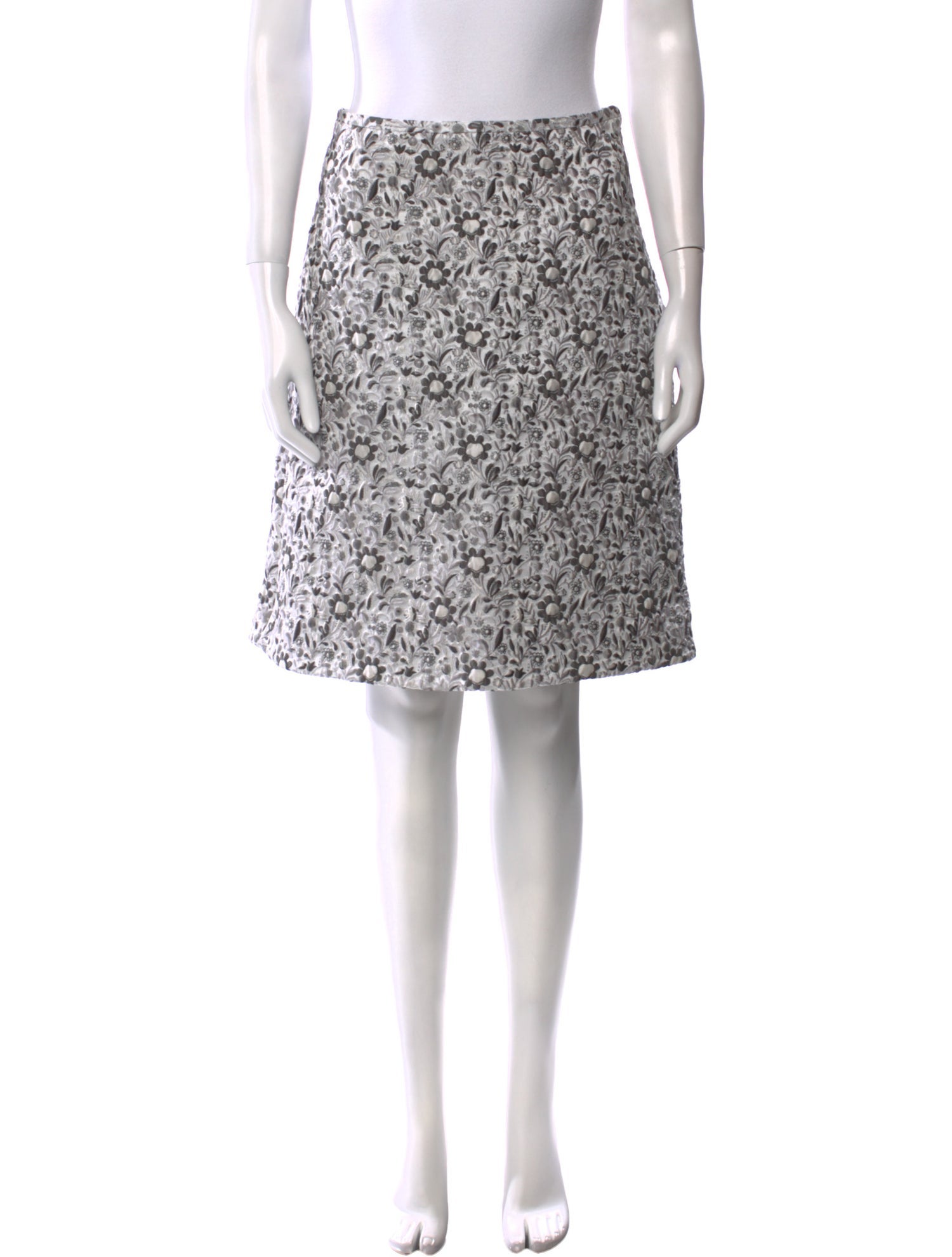 Mulberry Floral Print Knee-Length Skirt