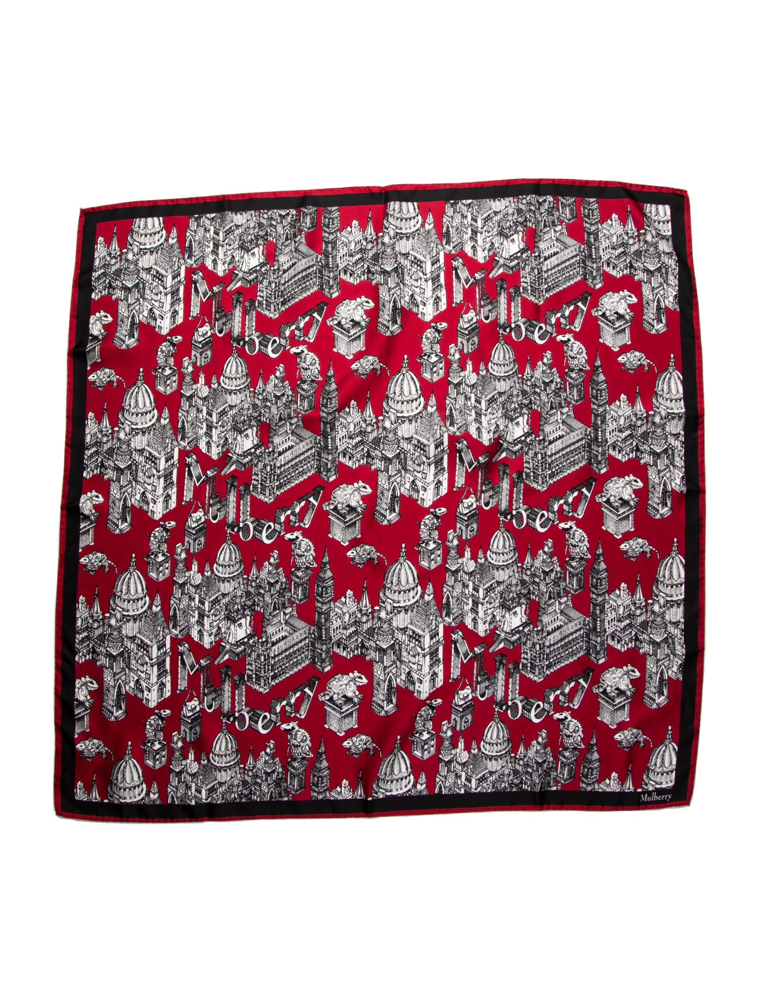 Mulberry Silk Printed Scarf w/ Tags