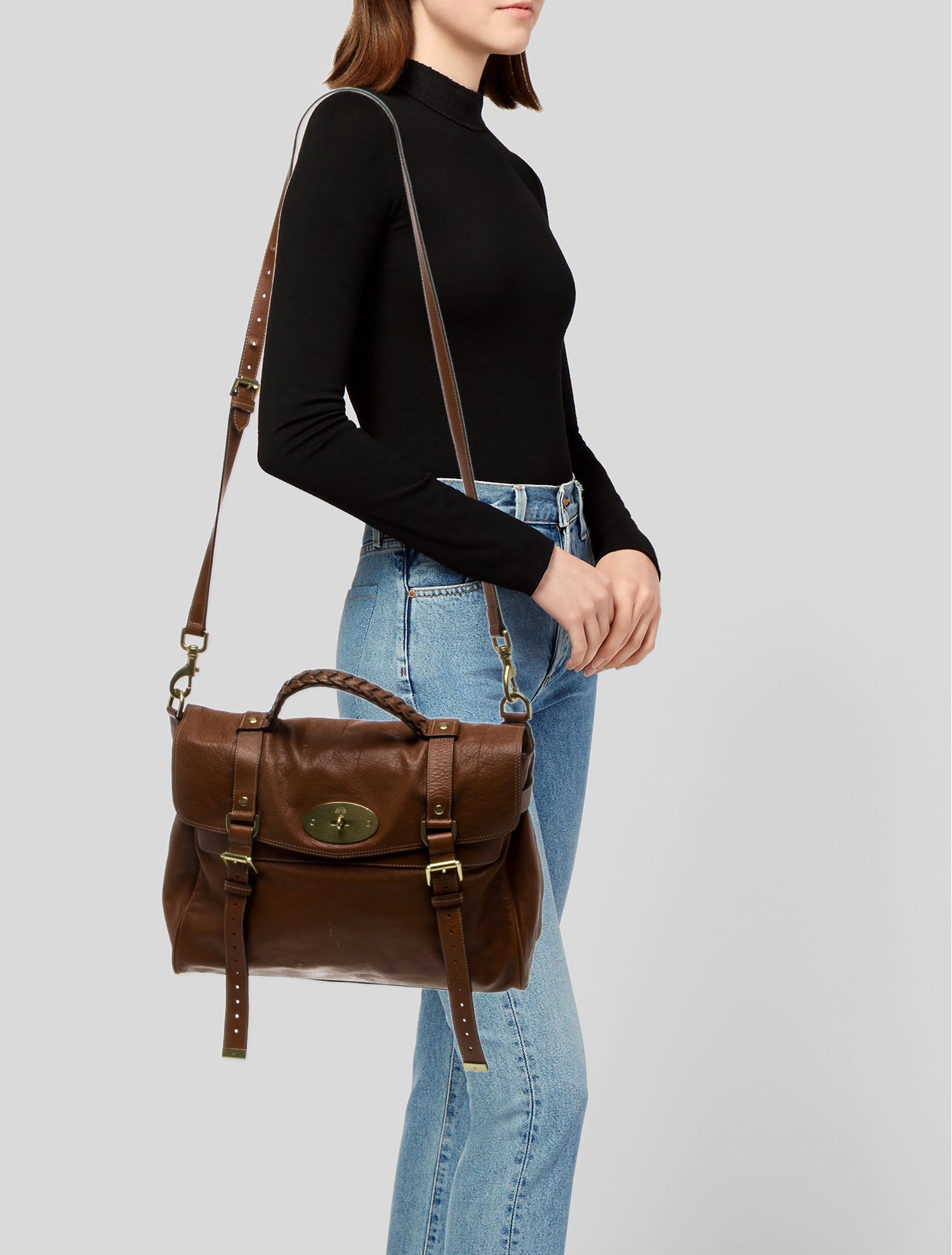 Mulberry Leather Top Handle Bag