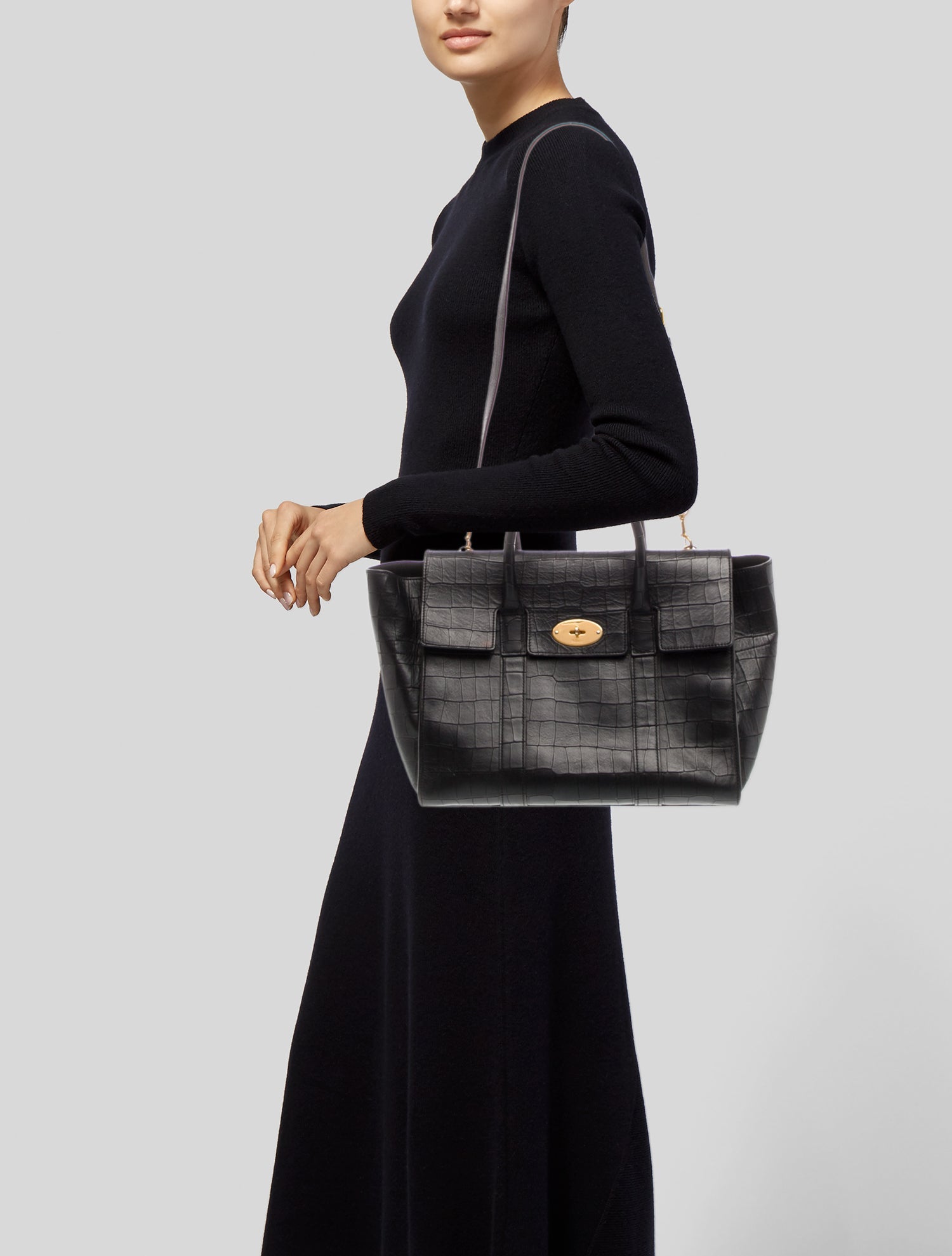 Mulberry Leather Top Handle Bag