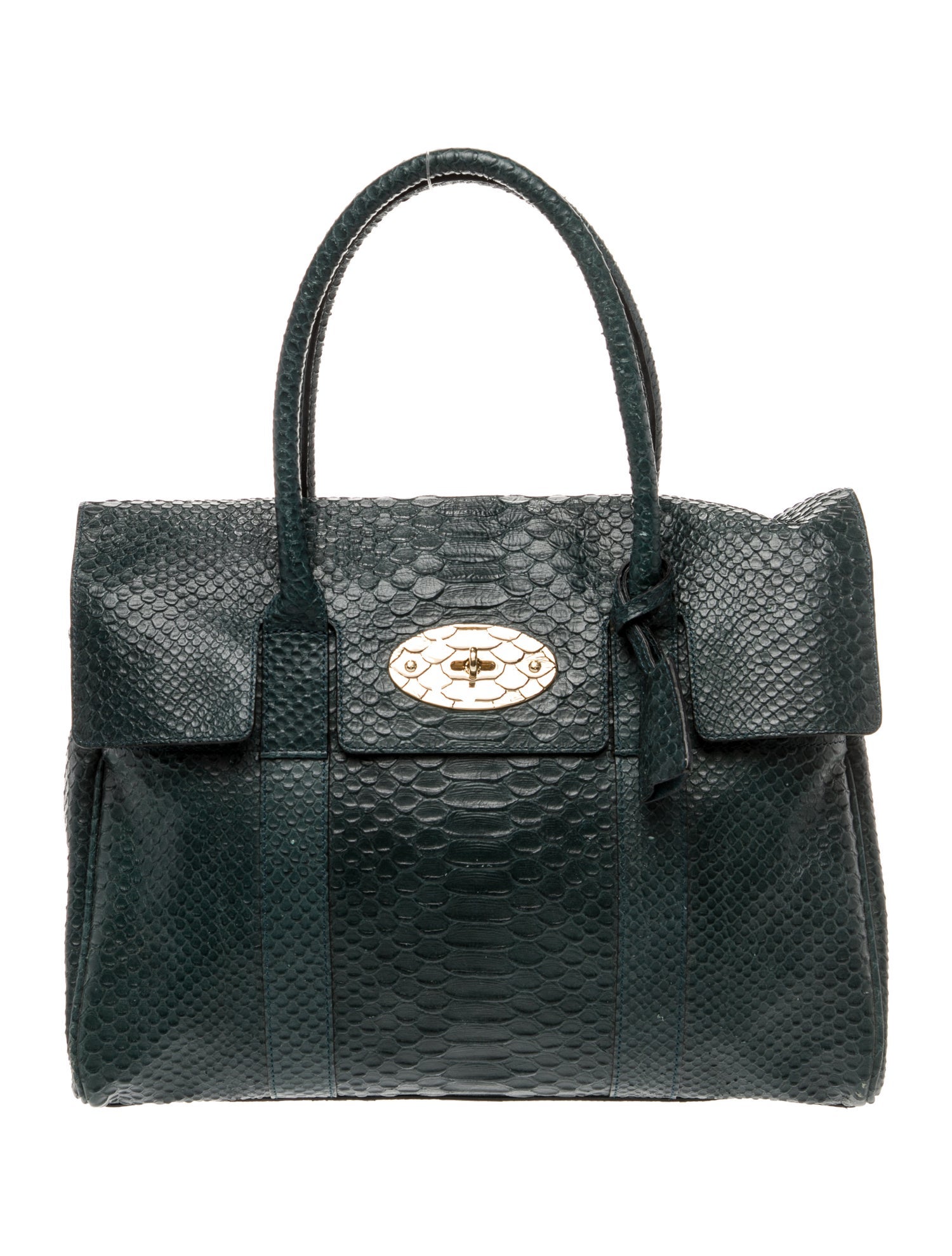 Mulberry Snakeskin Dark Green Python Embossed Leather Medium