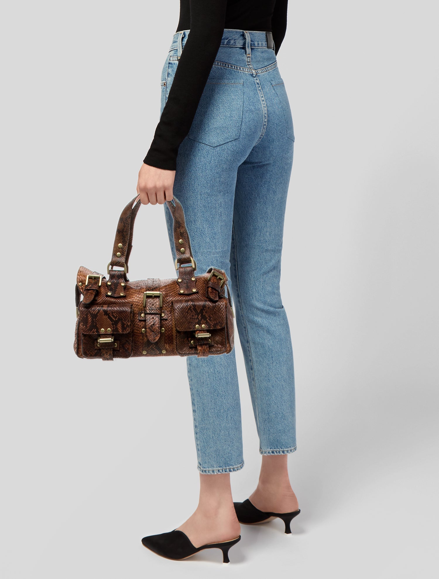 Mulberry Snakeskin Top Handle Bag