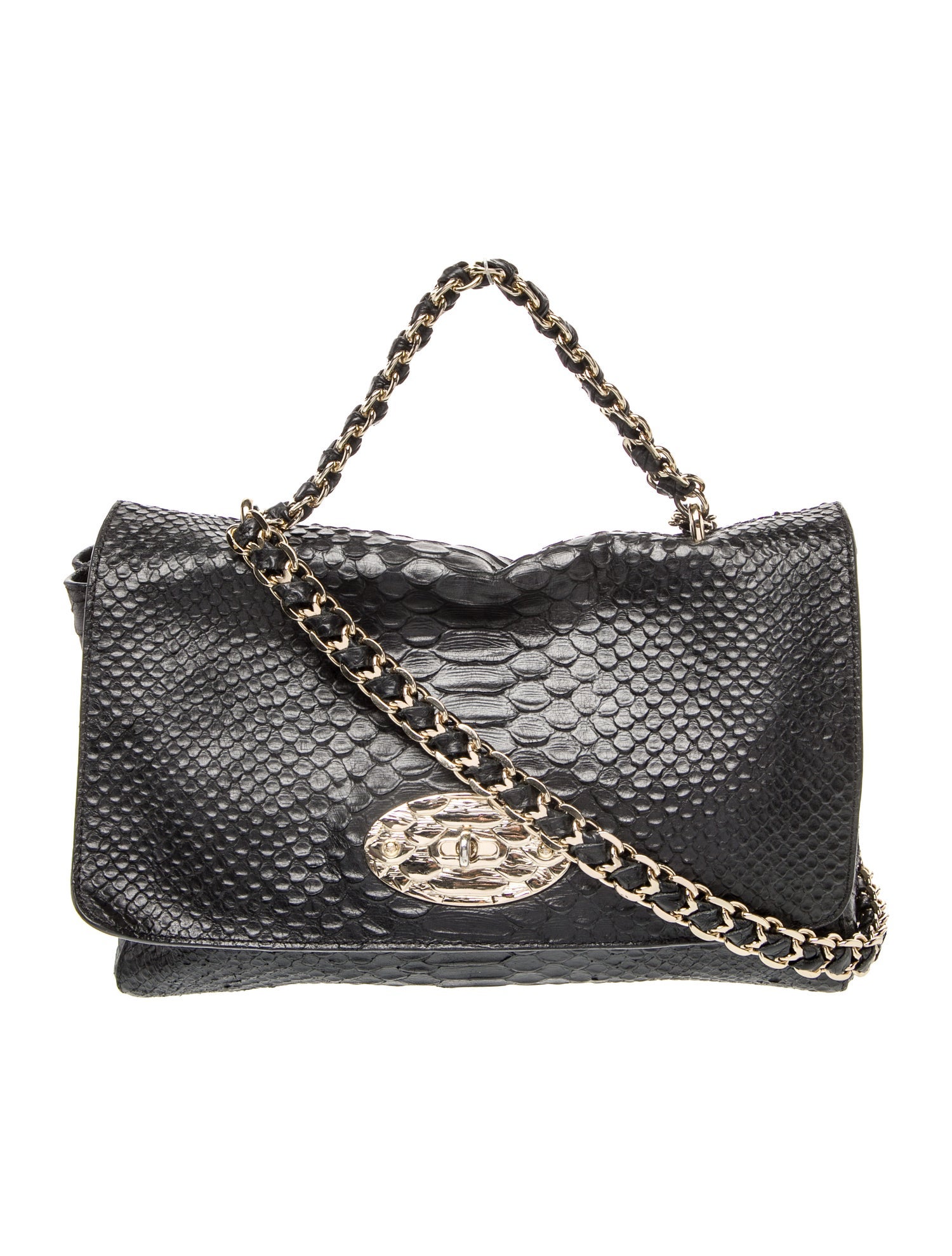 Mulberry Embossed Leather Shoulder Bag