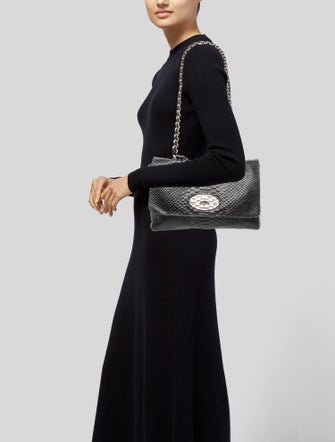 Mulberry Embossed Leather Shoulder Bag