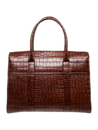 Mulberry Embossed Leather Top Handle Bag