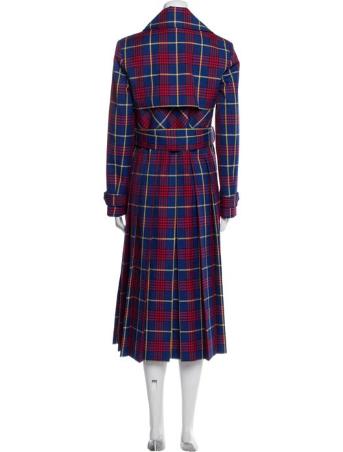Mulberry Plaid Print Trench Coat