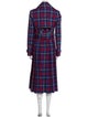 Mulberry Plaid Print Trench Coat