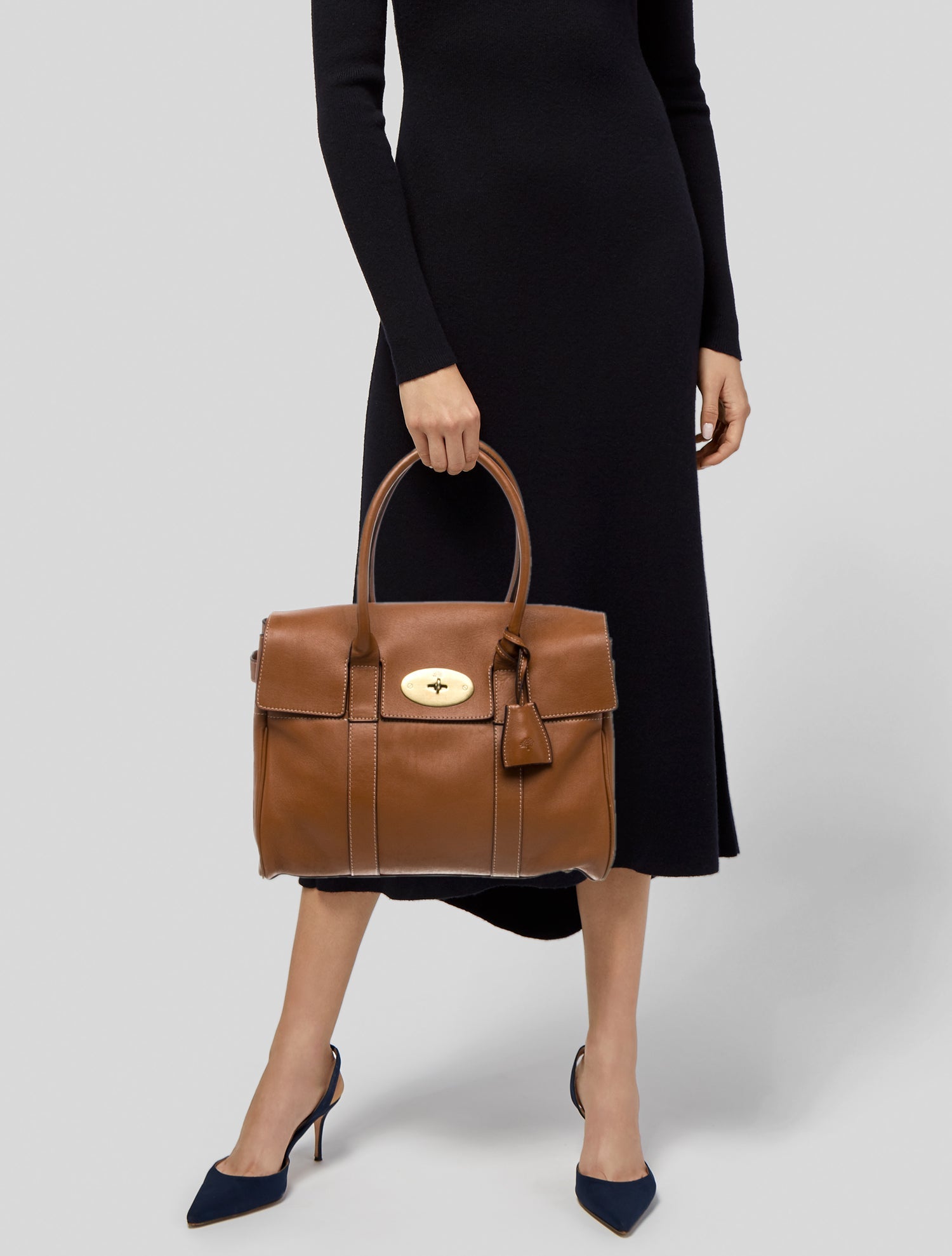 Mulberry Leather Top Handle Bag