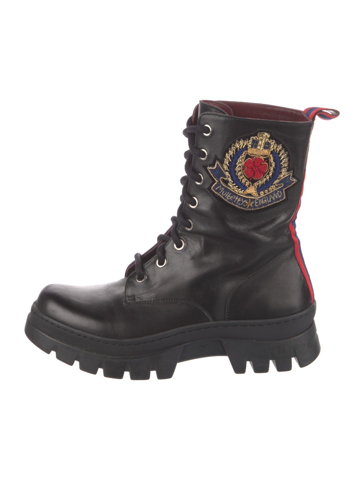 Mulberry Leather Combat Boots