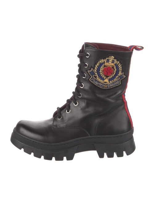 Mulberry Leather Combat Boots