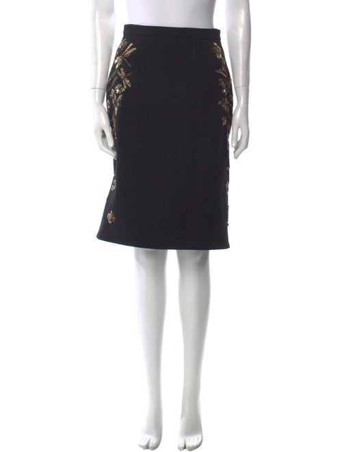 Mulberry Sequin Embellishments Knee-Length Skirt