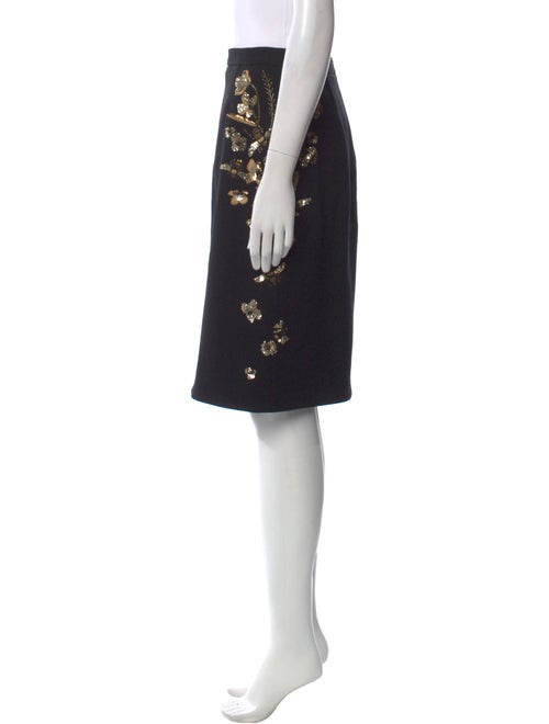 Mulberry Sequin Embellishments Knee-Length Skirt