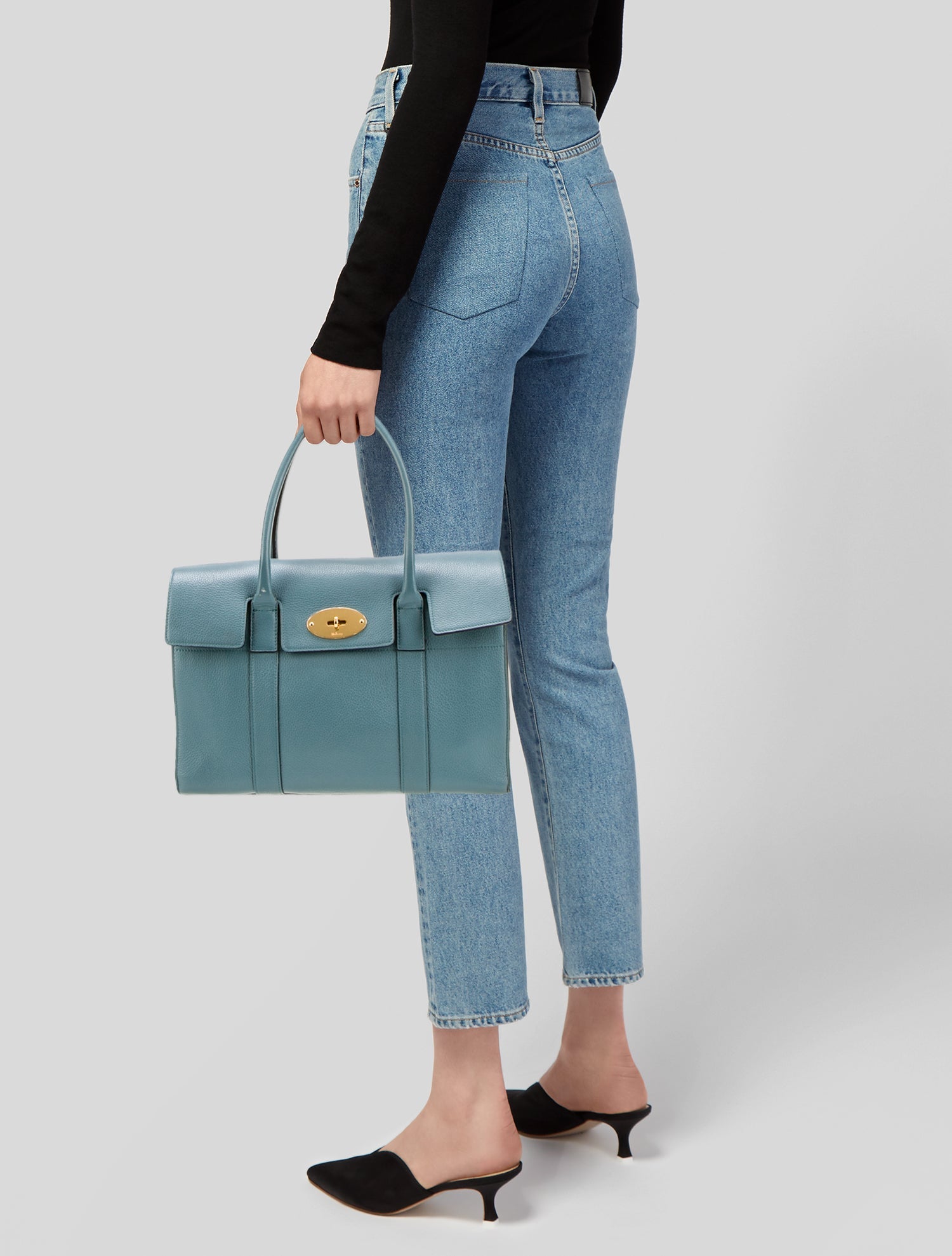 Mulberry Leather Top Handle Bag