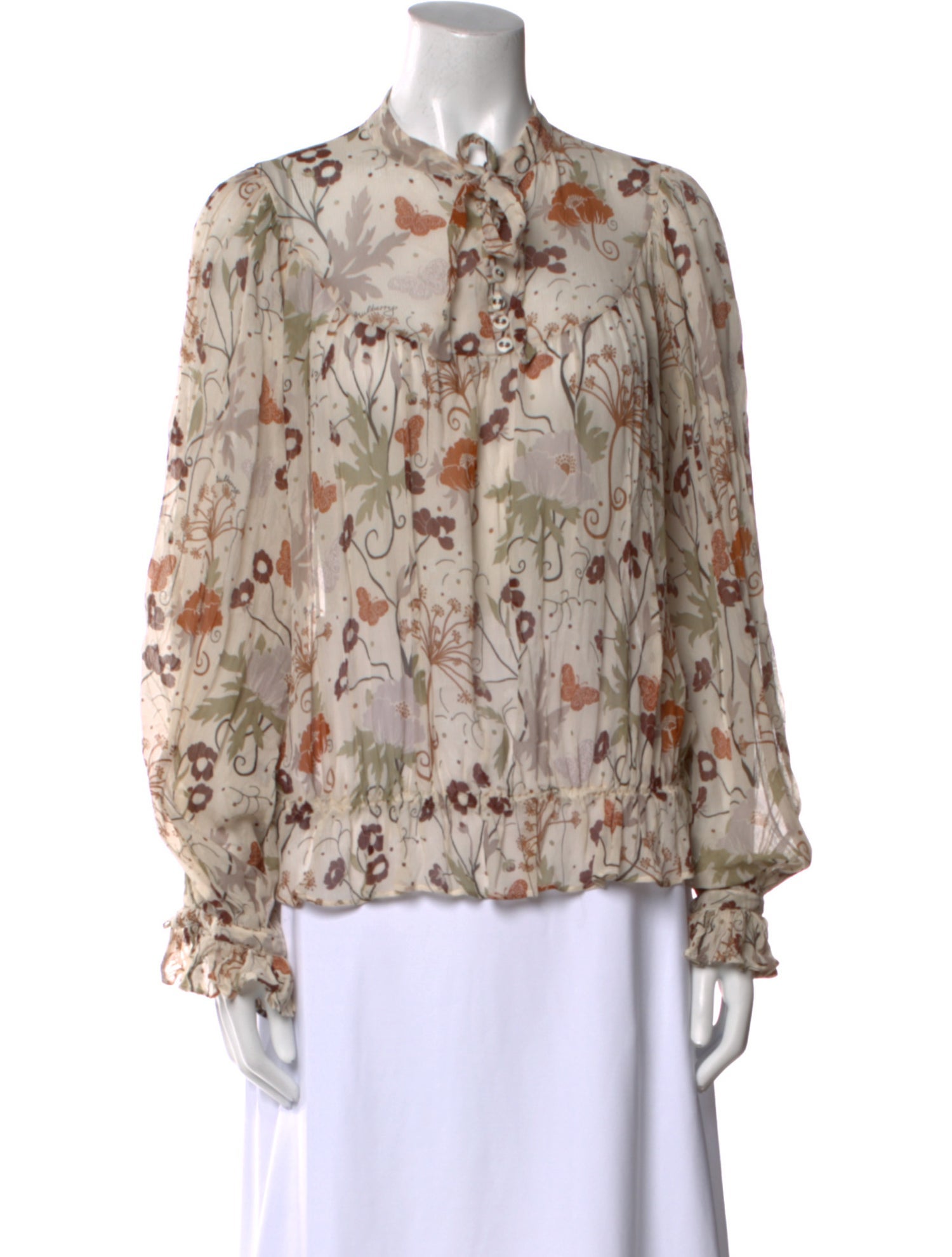 Mulberry Silk Floral Print Blouse