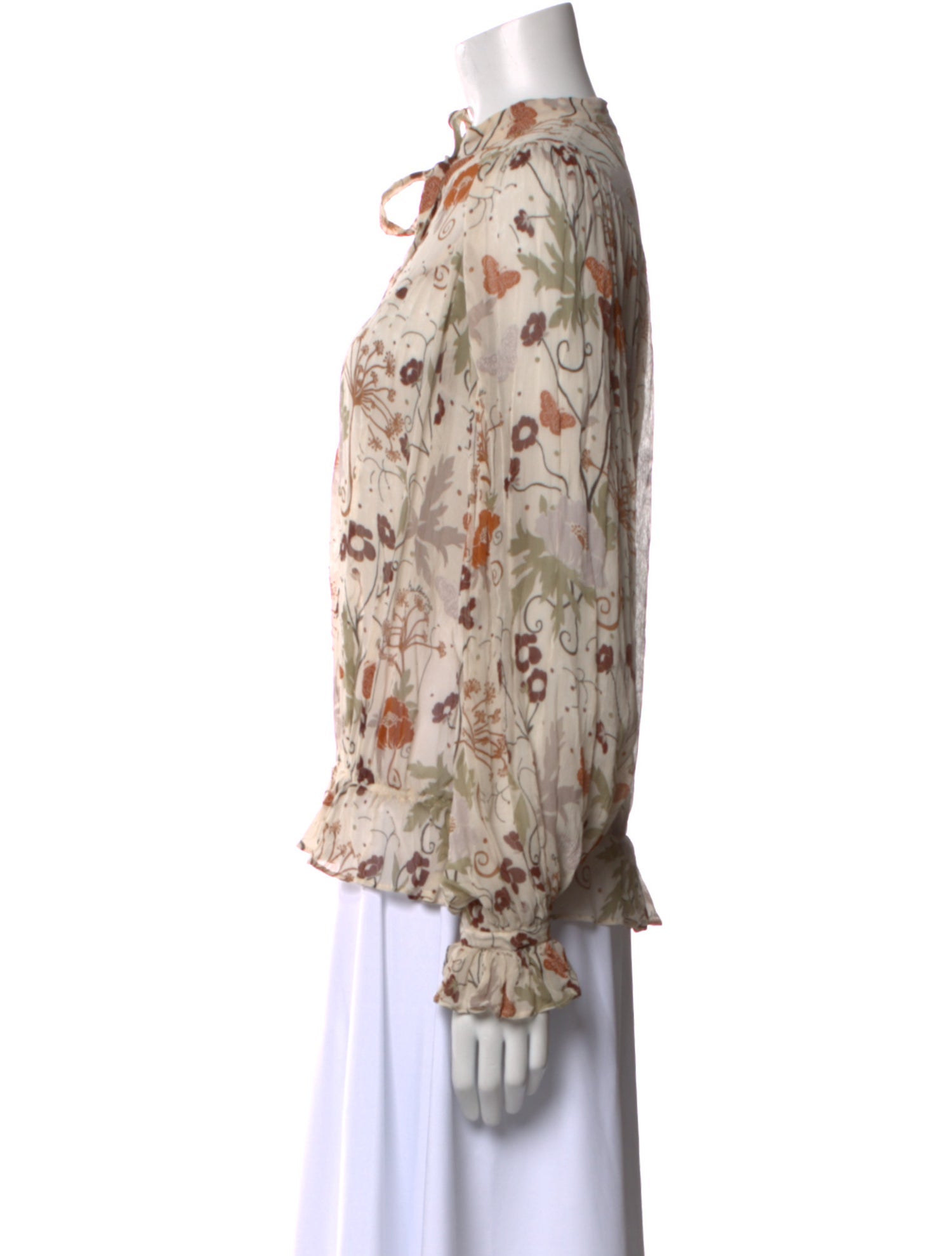 Mulberry Silk Floral Print Blouse