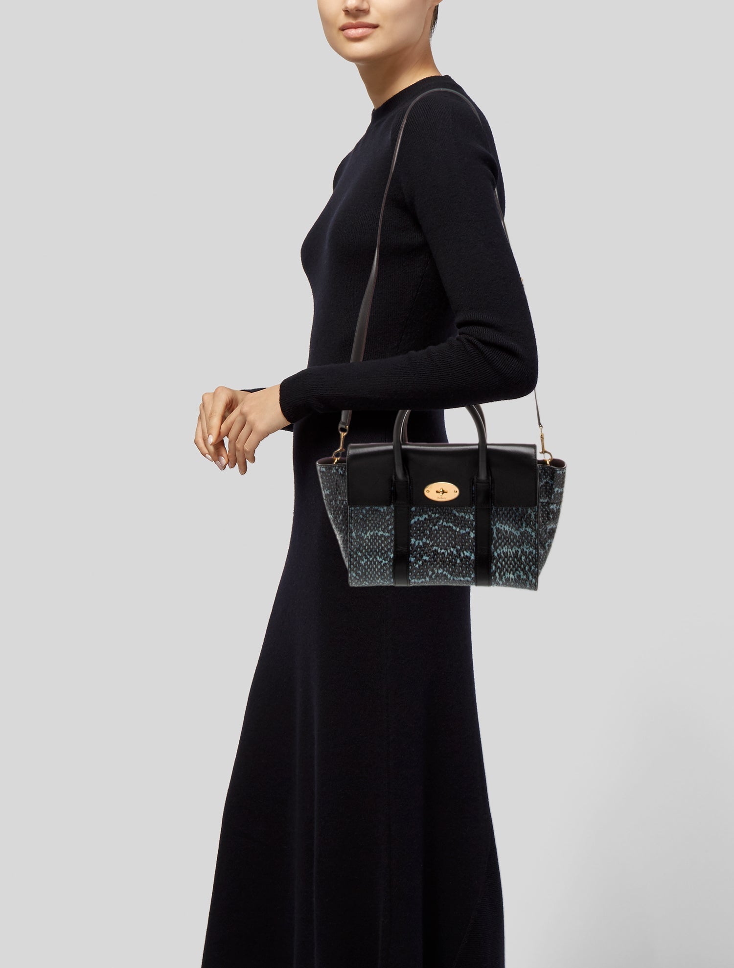 Mulberry Snakeskin Top Handle Bag