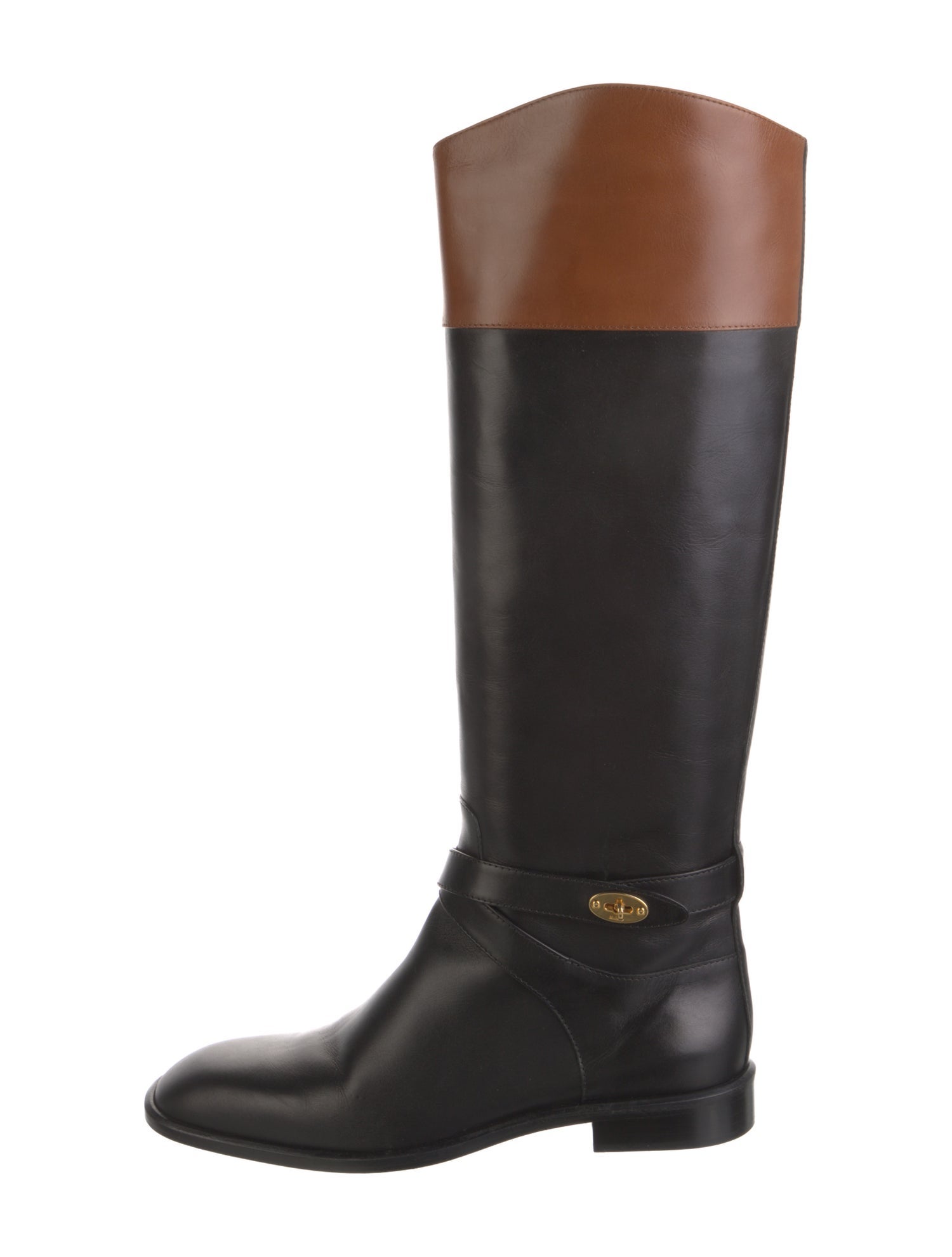 Mulberry Leather Leather Trim Embellishment Riding Boots