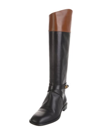 Mulberry Leather Leather Trim Embellishment Riding Boots
