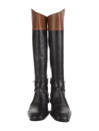 Mulberry Leather Leather Trim Embellishment Riding Boots