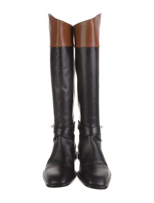Mulberry Leather Leather Trim Embellishment Riding Boots
