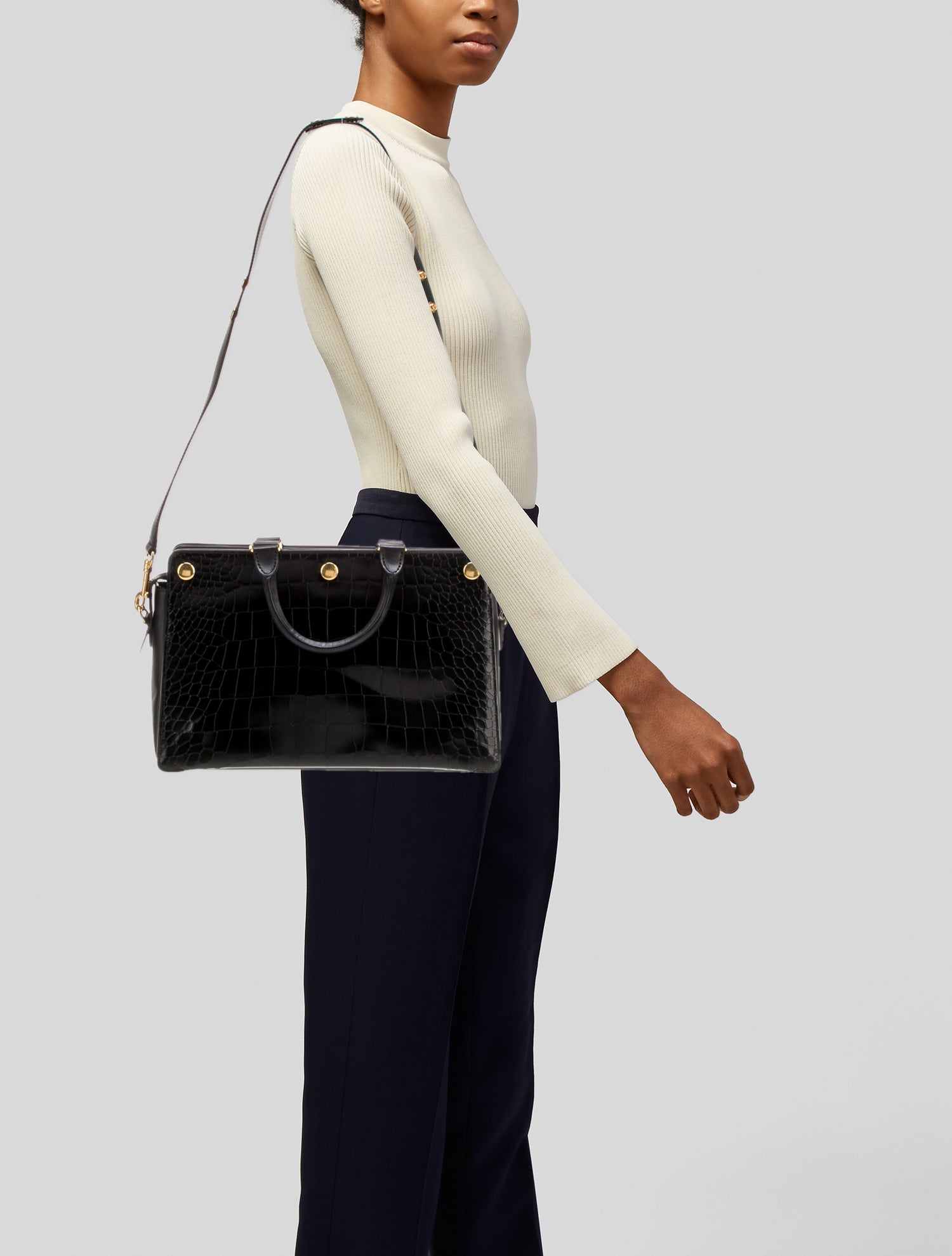 Mulberry Embossed Leather Chester