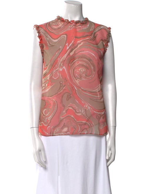 Mulberry Printed Mock Neck Blouse
