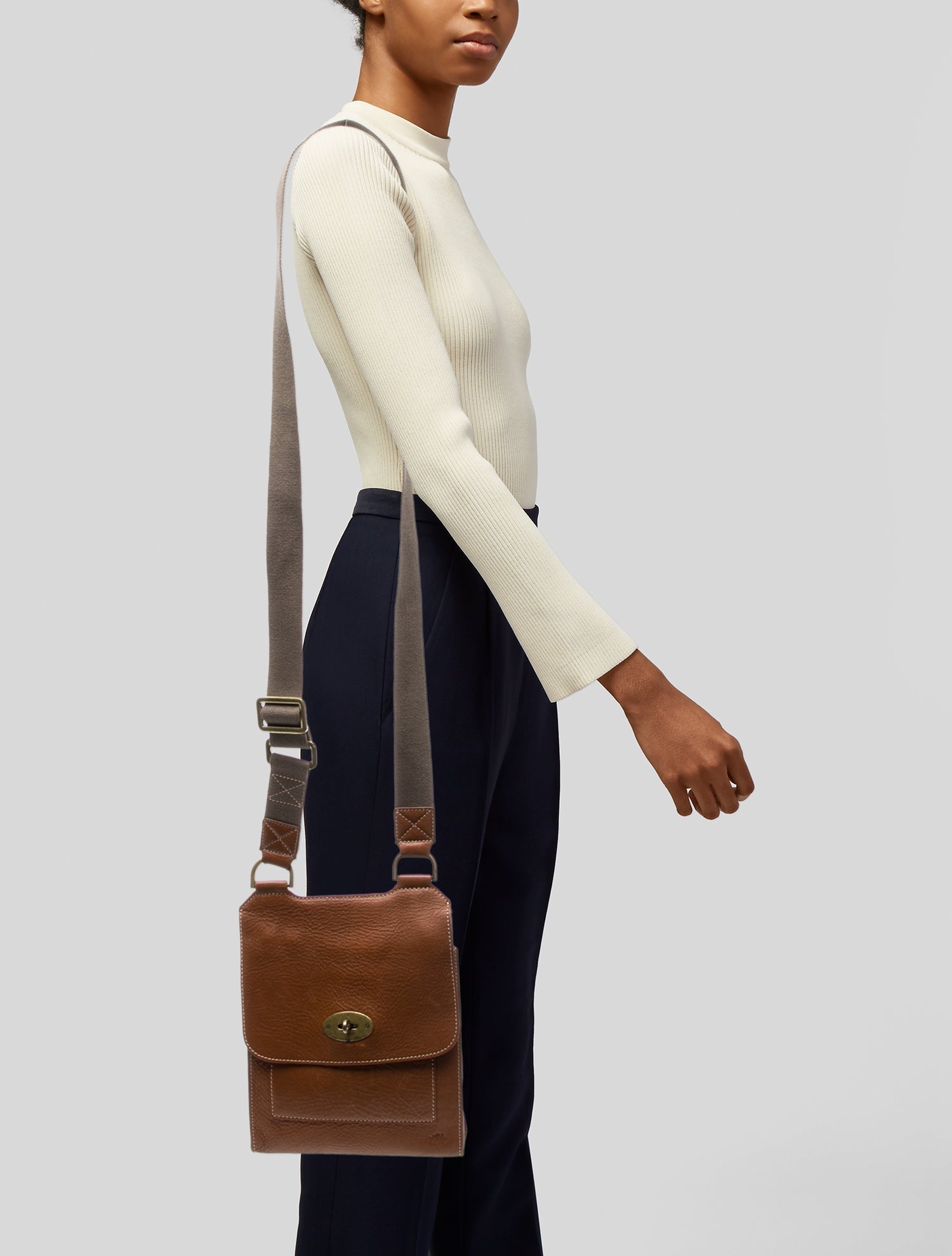 Mulberry Leather Messenger Bag