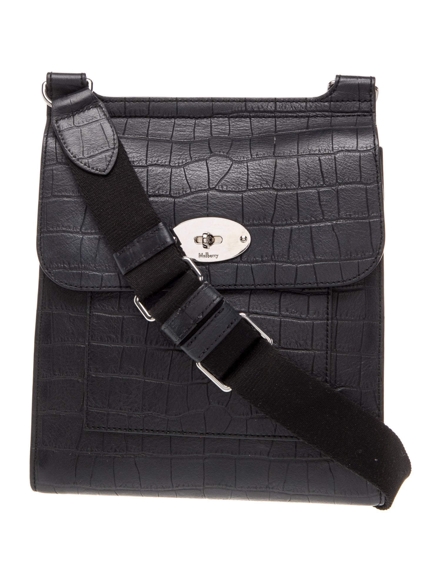 Mulberry Embossed Leather Messenger Bag