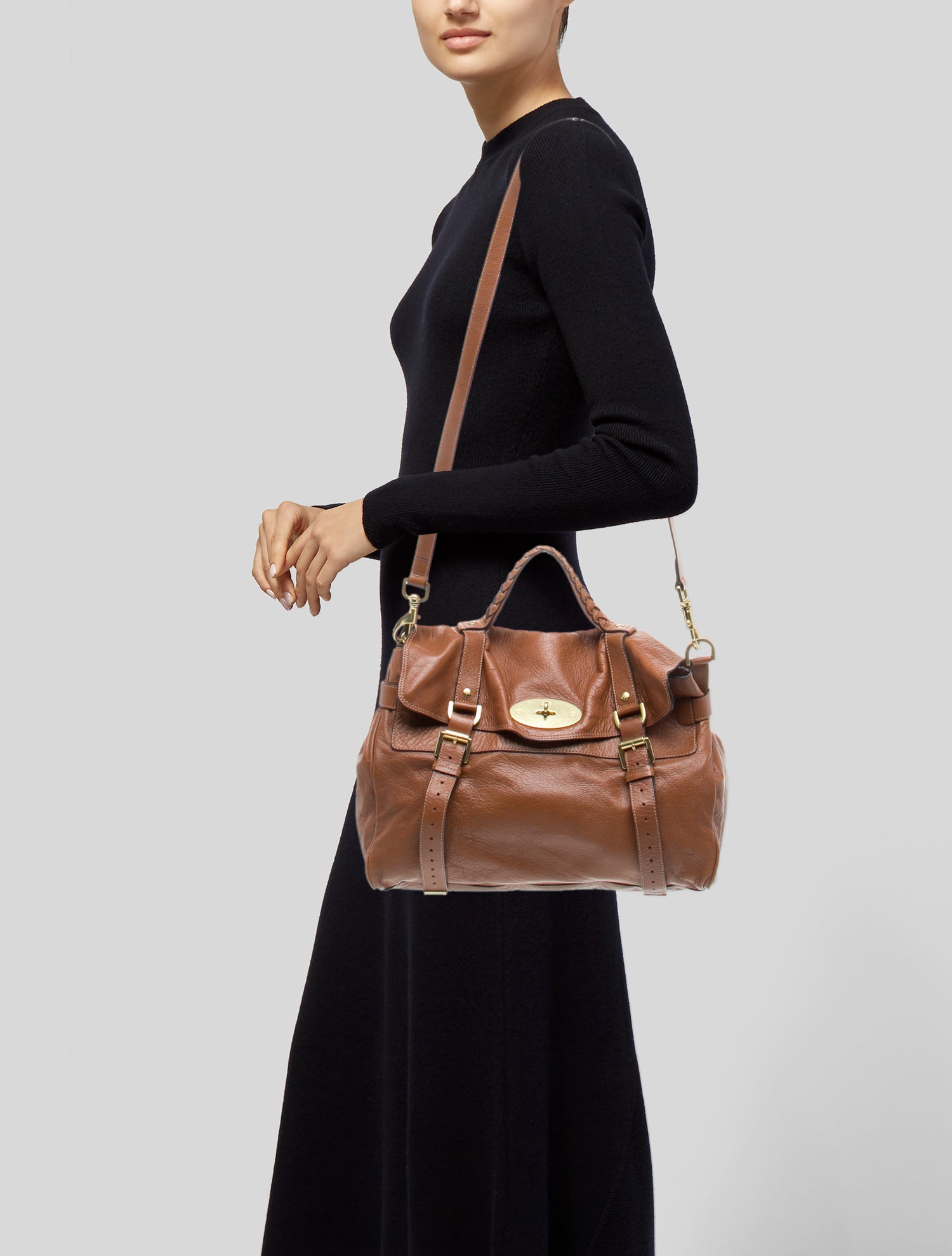 Mulberry Leather Top Handle Bag