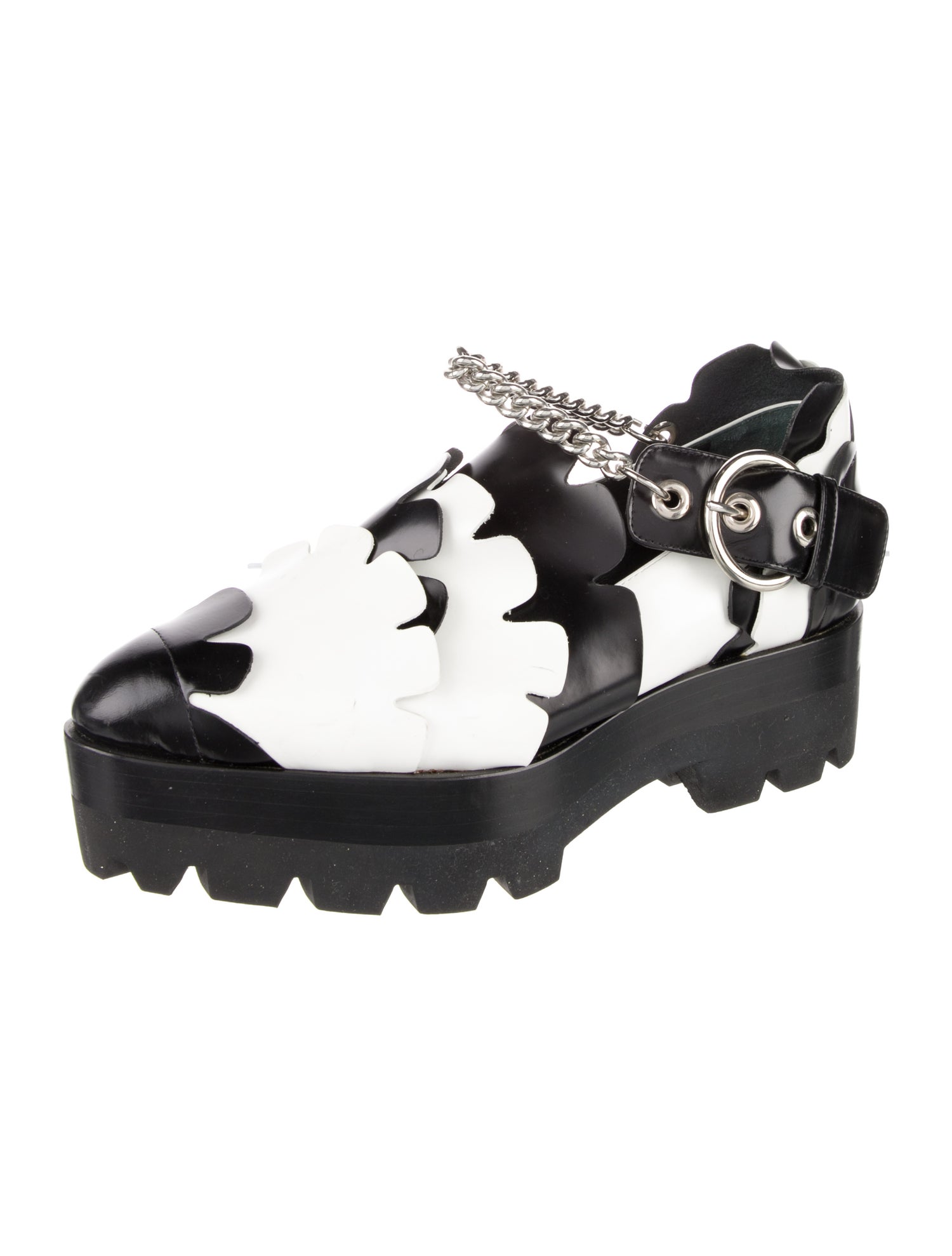 Mulberry Leather Colorblock Pattern Oxfords