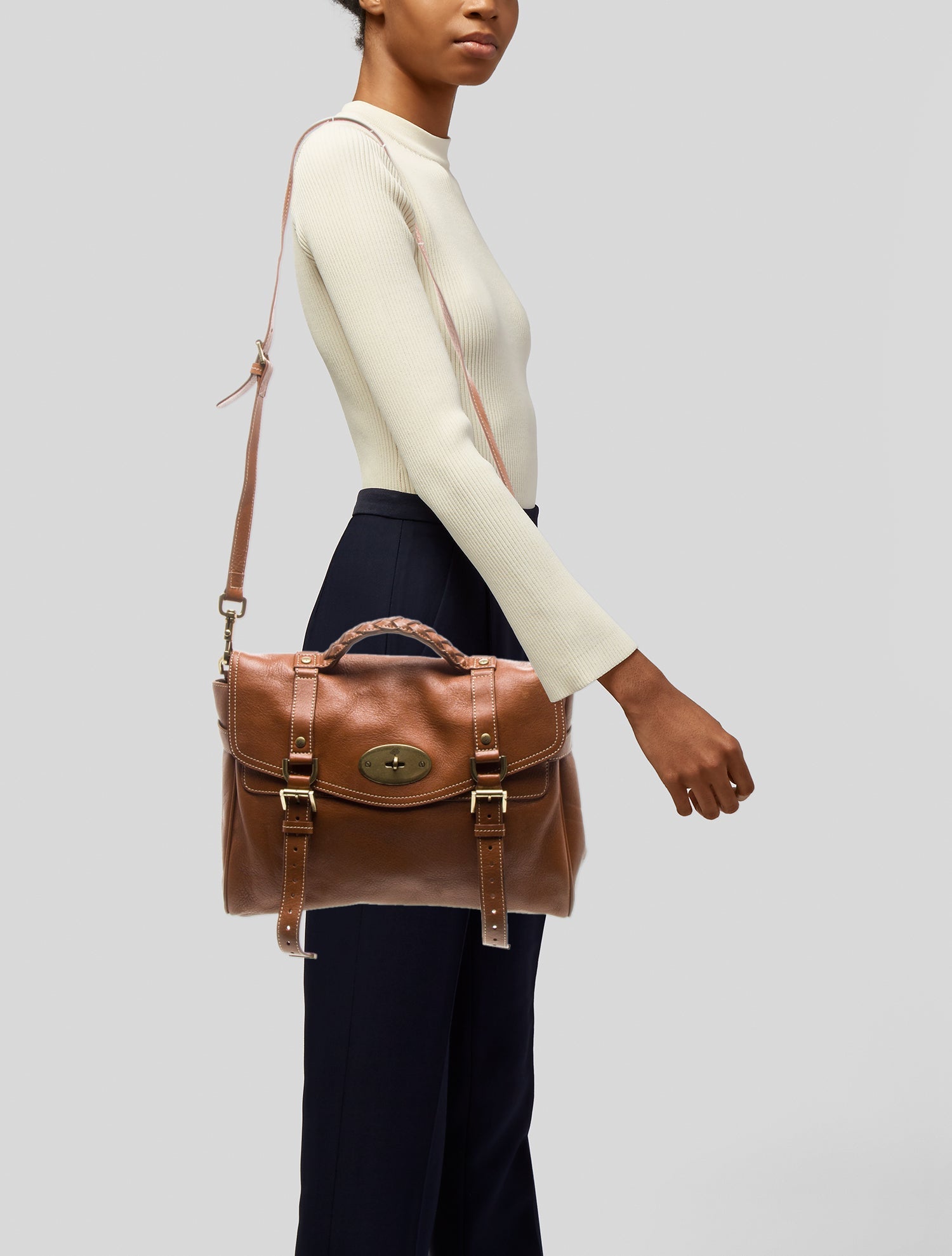 Mulberry Leather Top Handle Bag