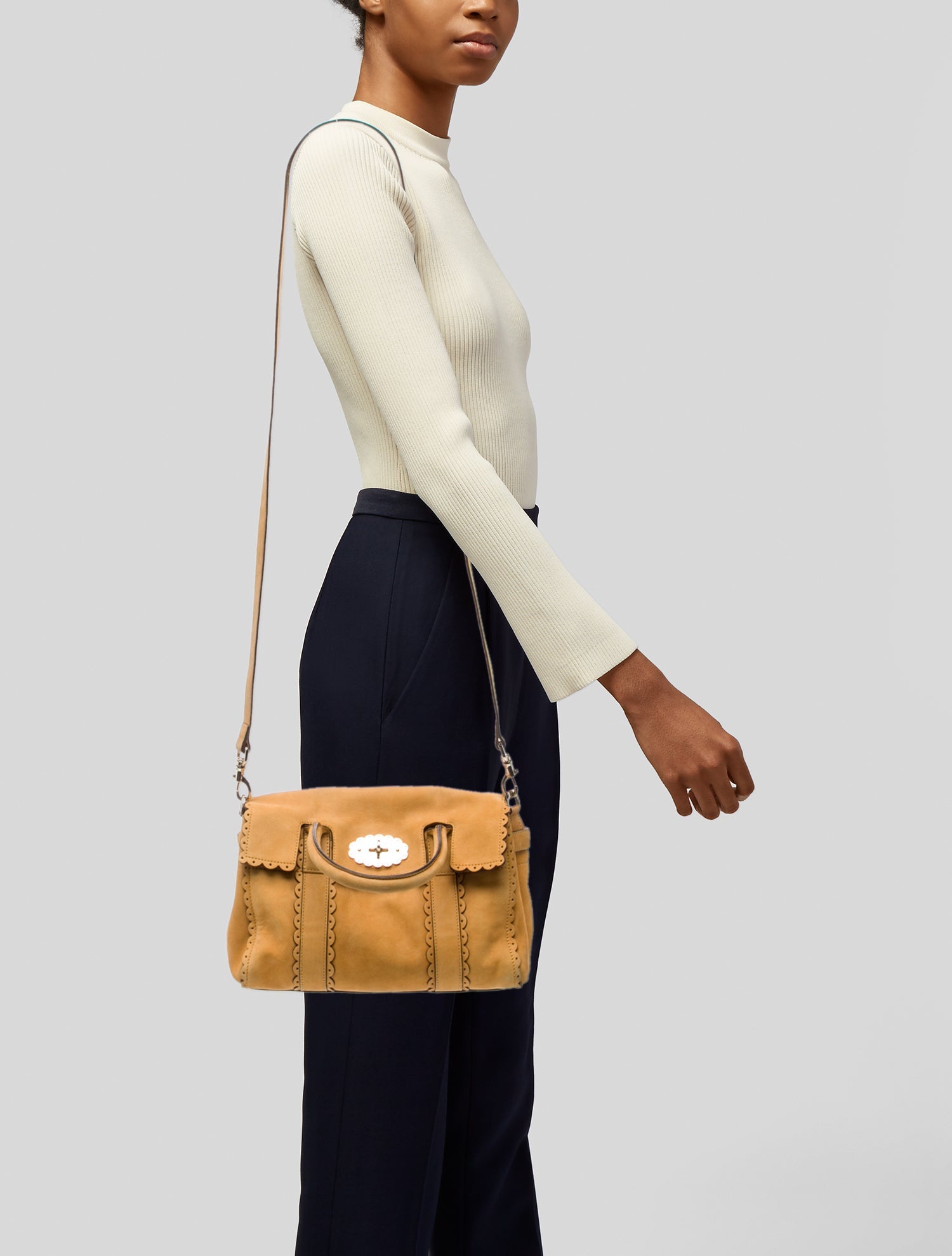 Mulberry Suede Top Handle Bag