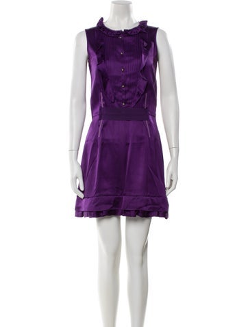 Pre-owned Mulberry Silk Mini Dress In Purple