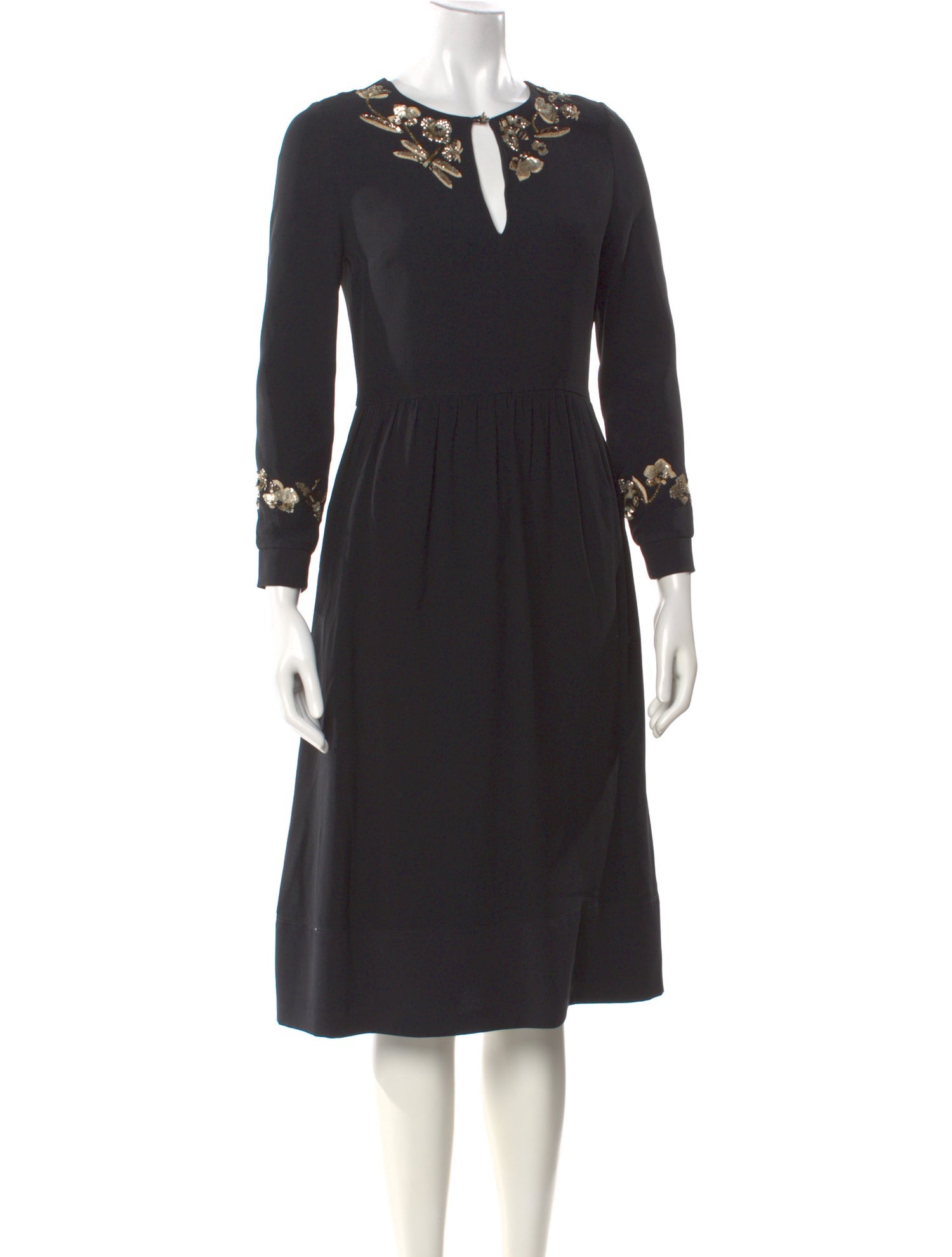 Mulberry V-Neck Midi Length Dress