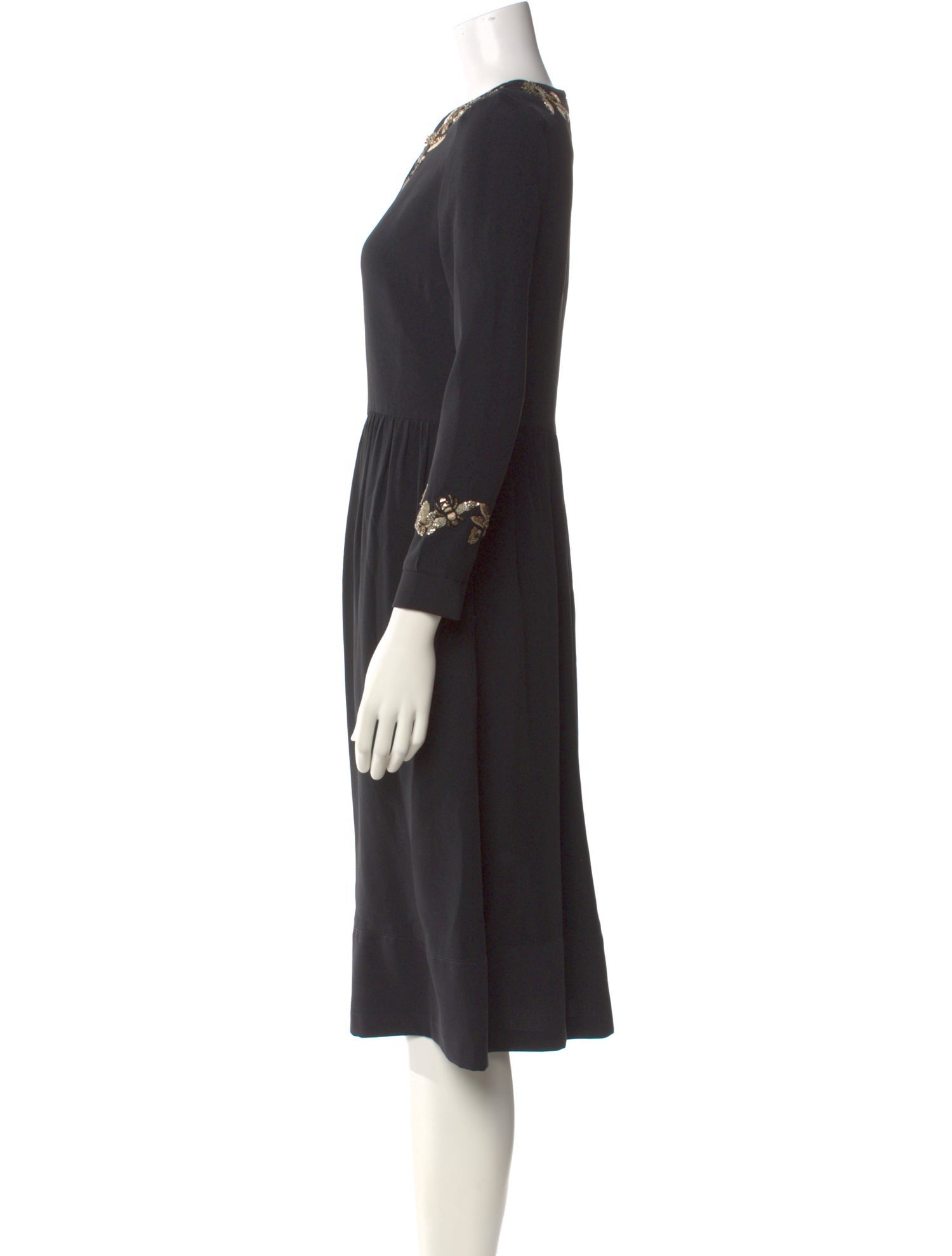 Mulberry V-Neck Midi Length Dress
