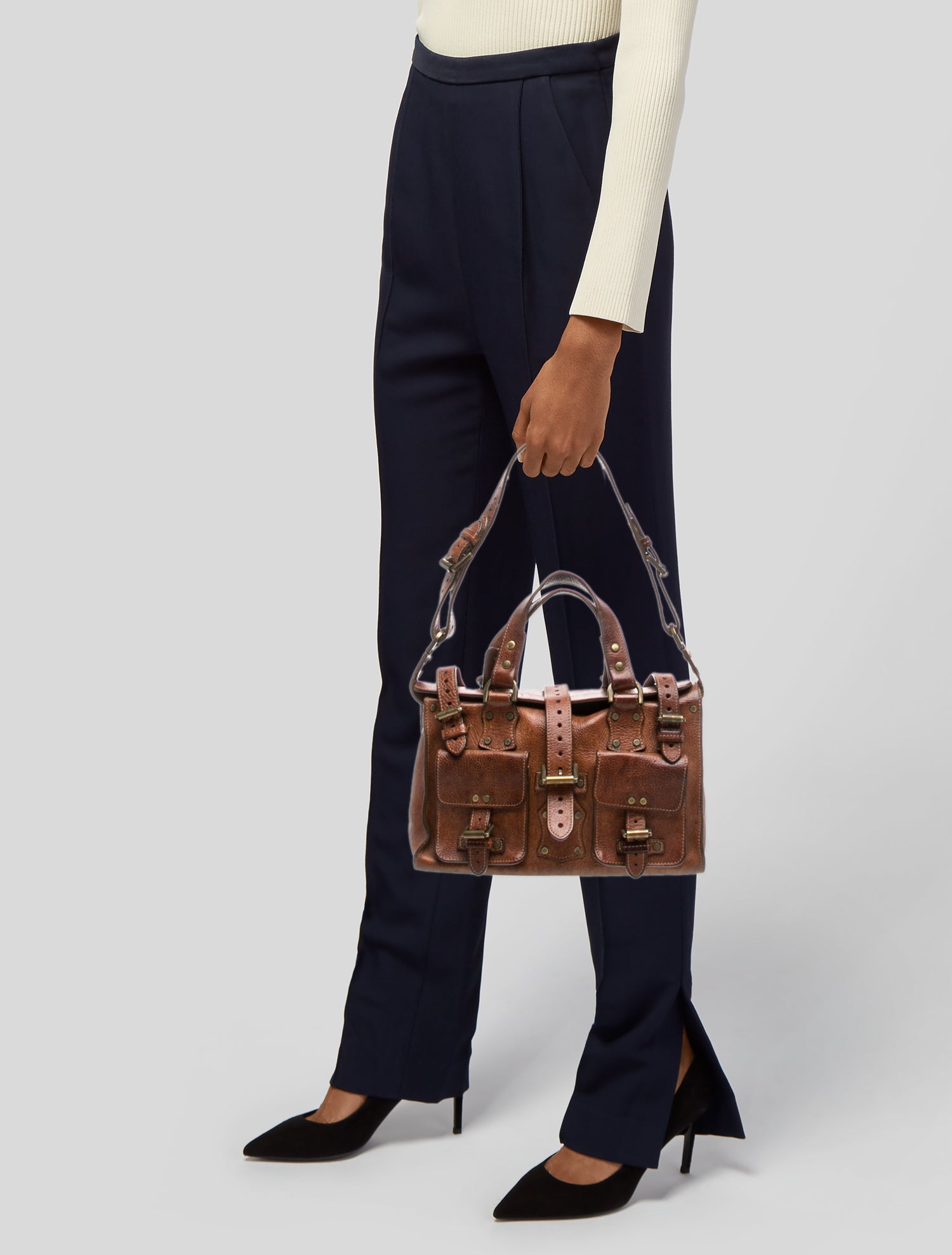 Mulberry Leather Top Handle Bag