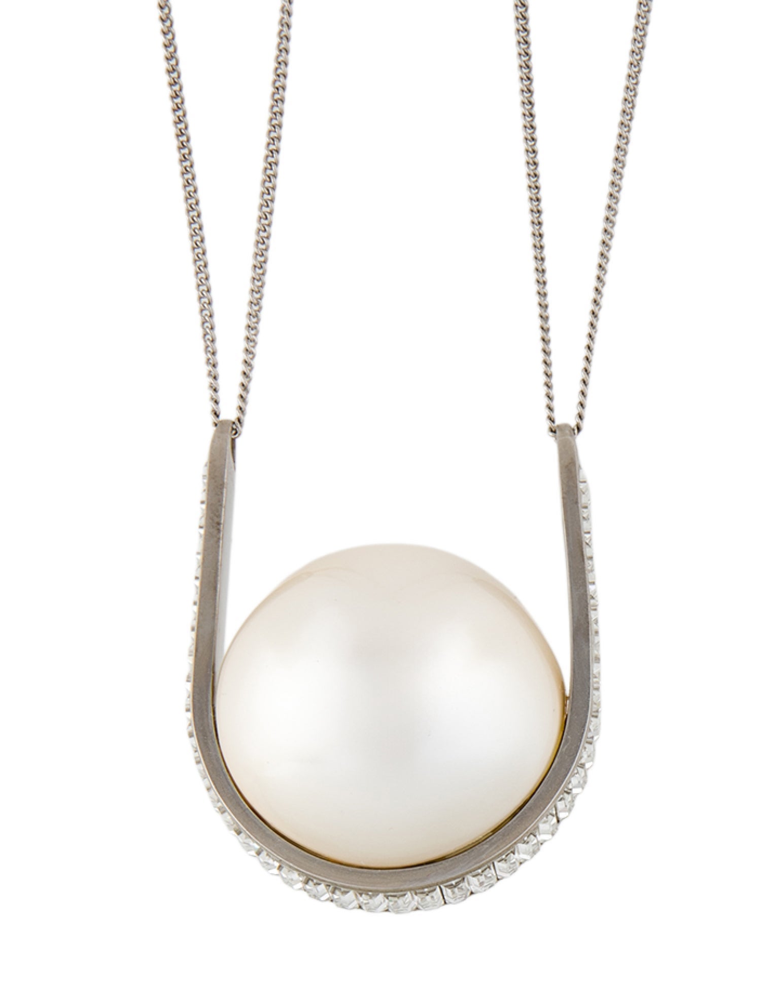 Mulberry Crystal & Faux Pearl Jewel Pendant Necklace